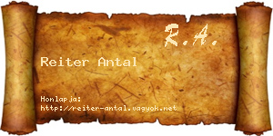 Reiter Antal névjegykártya